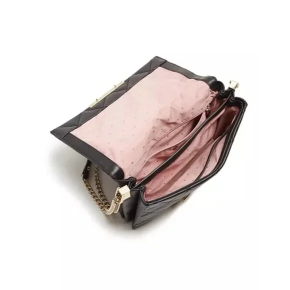 Kate Spade New York Emerson Place Lenia Black Quilted Leather Shoulder Bag - Picture 4 of 16